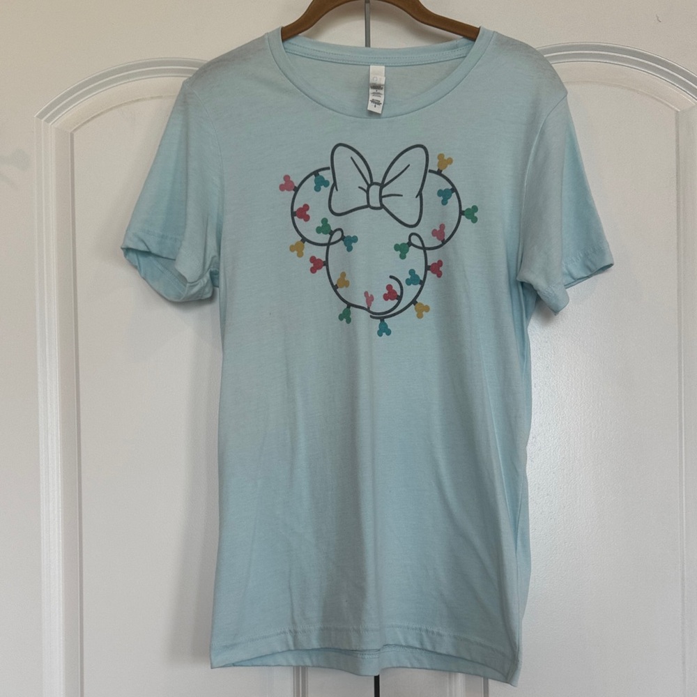 Bella Canvas Light Blue Short Sleeve Tee with Disney Minnie Design